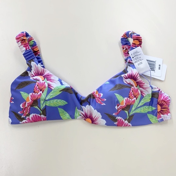 NWT L*Space Revolve Lloyd Bikini Top Lost Ibiza Purple Floral Print (Top Only) M - Picture 4 of 11